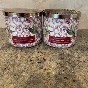 Bath & Body Works Hummingbird Tea Cake 3-Wick Candles x 2 -NEW